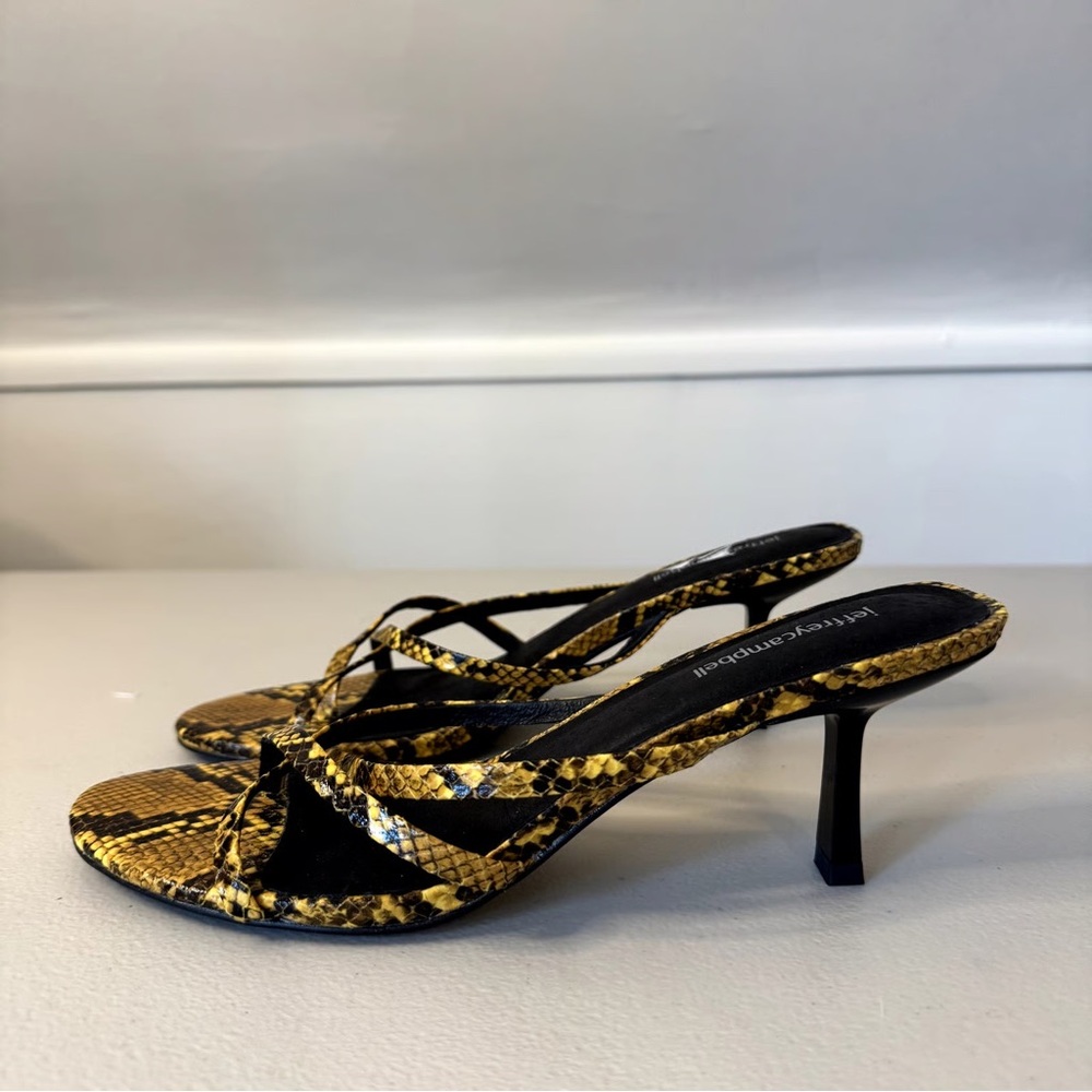 Jeffrey Campbell Black and Gold Heels